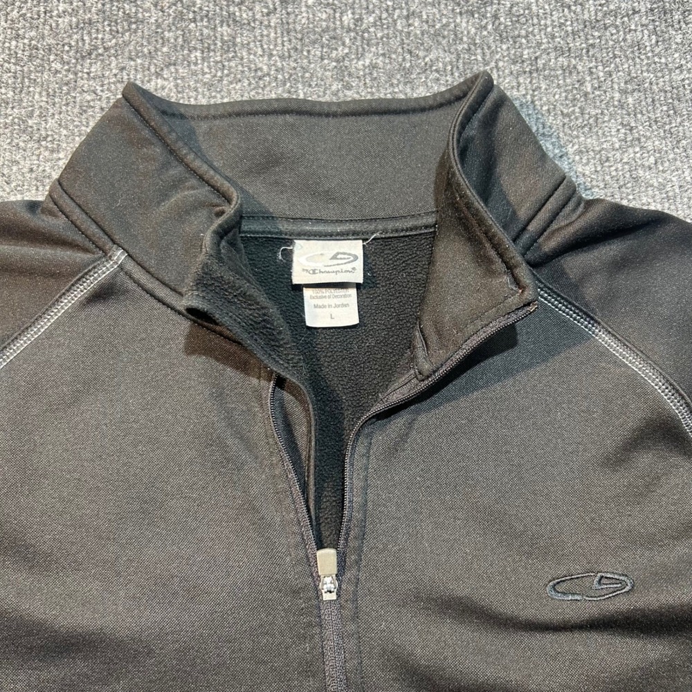 C9 by Champion Mens Athletic Black Quarter Zip Fleece Pullover Leisure Large